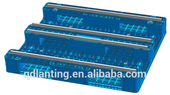 Pelari Tugas Berat 3 Runter Deck Rackable Plastic Pallet