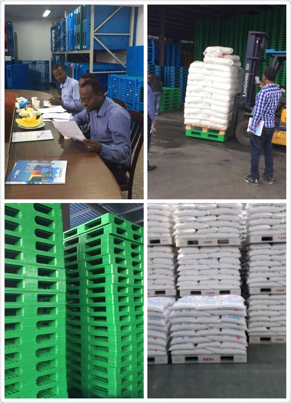 Pelari Tugas Berat 3 Runter Deck Rackable Plastic Pallet