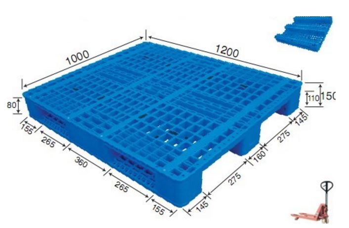 Pelari Tugas Berat 3 Runter Deck Rackable Plastic Pallet