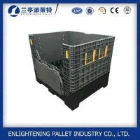 Penggunaan Industri Kotak Pallet Plastik Lipat Besar Padat Tugas Berat HDPE Dengan Pintu Jatuh