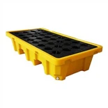 Pallet Plastik Tumpahan 2 Drum Tugas Berat untuk Minyak Bumi