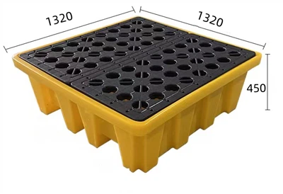 4 palet tumpahan drum dengan tinggi 430mm