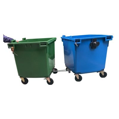 Tempat Sampah Plastik 1100L Dengan Kait Derek